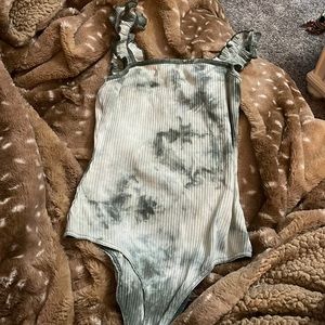 Green tie dye bodysuit